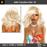 A&A Candice Hair Platinum (Color 10). Medium length womens hairstyle with curled tips