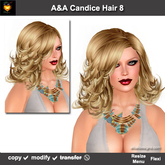 A&A Candice Hair Dark Blonde (Color 8). Medium length womens hairstyle with curled tips