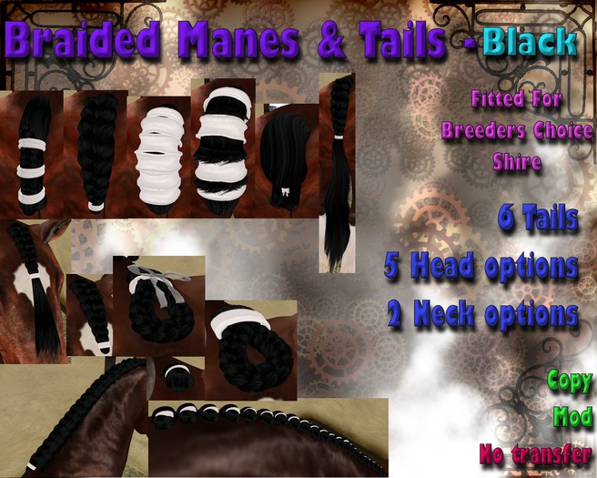 *SC* Braided Manes & Tails (Shire) - Black