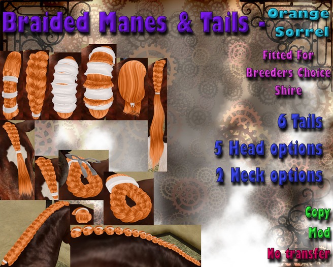 *SC* Braided Manes & Tails (Shire) - Orange Sorrel