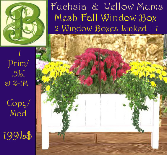 Mesh Patio Planter  Red Geranium &  Petunias - 2 Planters = 1 Prim