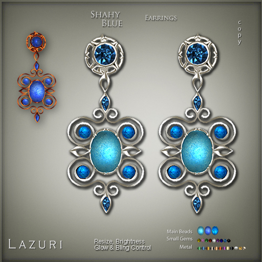 [< Lazuri >] Shahy Earrings - Blue - SALE