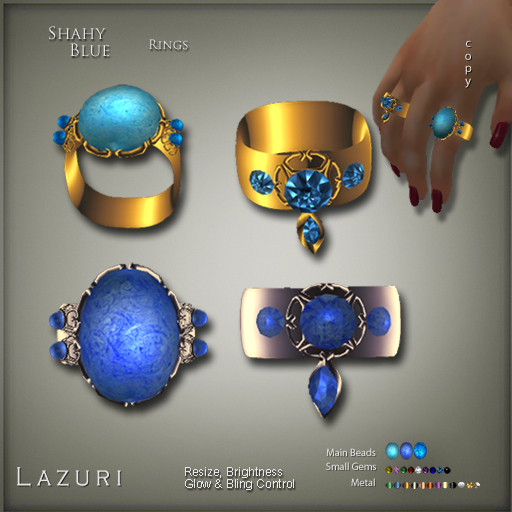 [< Lazuri >]  Shahy Ring  - Blue - SALE