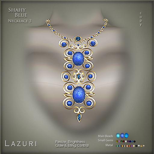 [< Lazuri >]  Shahy Necklace - Blue - 3- SALE