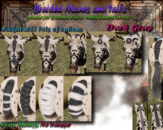 *SC* Braided Manes & Tails (Quarter Horse) - Dark Gray