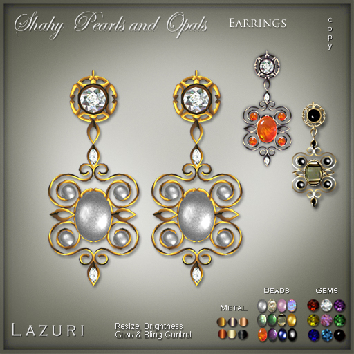[< Lazuri >] Shahy Pearls and Opals Earrings - SALE