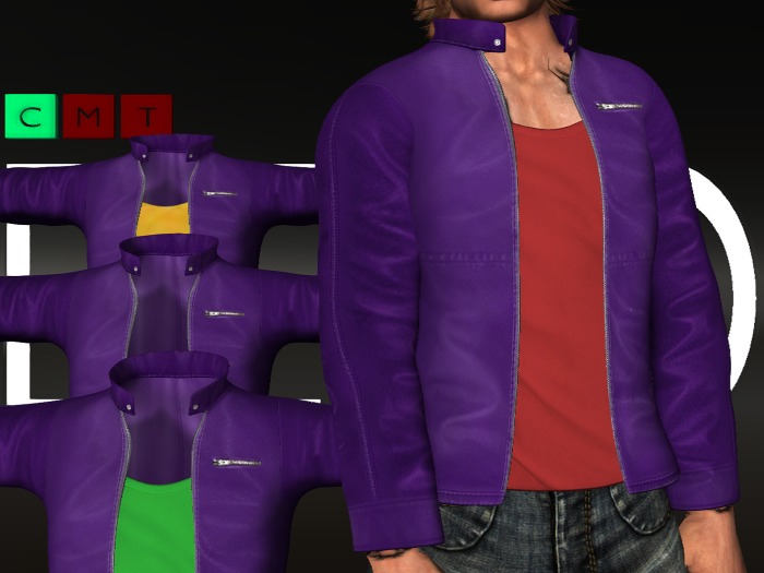 *S.D* - Mesh Purple Leather Jacket with & without Tee in 9 Colors *DEMO Version*