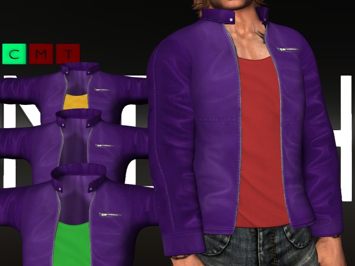 *S.D* Purple Leather Jacket with & without Tee in 9 Colors *FULL Version*
