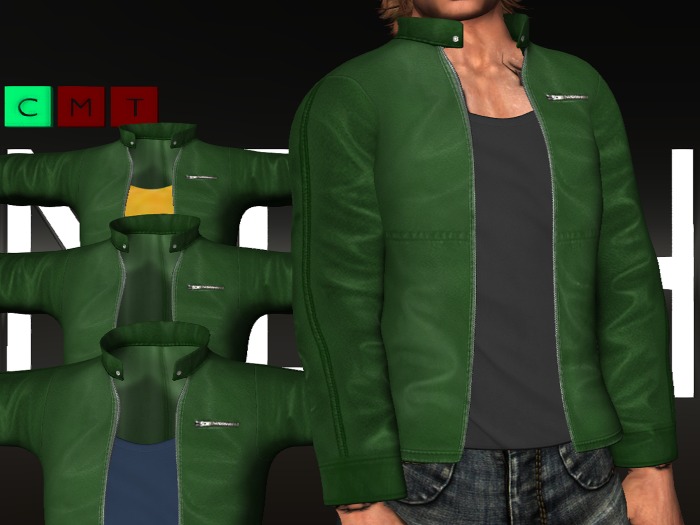 *S.D* Green Leather Jacket with & without Tee in 9 Colors *FULL Version*