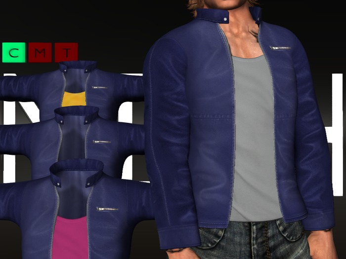 *S.D* Blue Leather Jacket with & without Tee in 9 Colors *FULL Version*