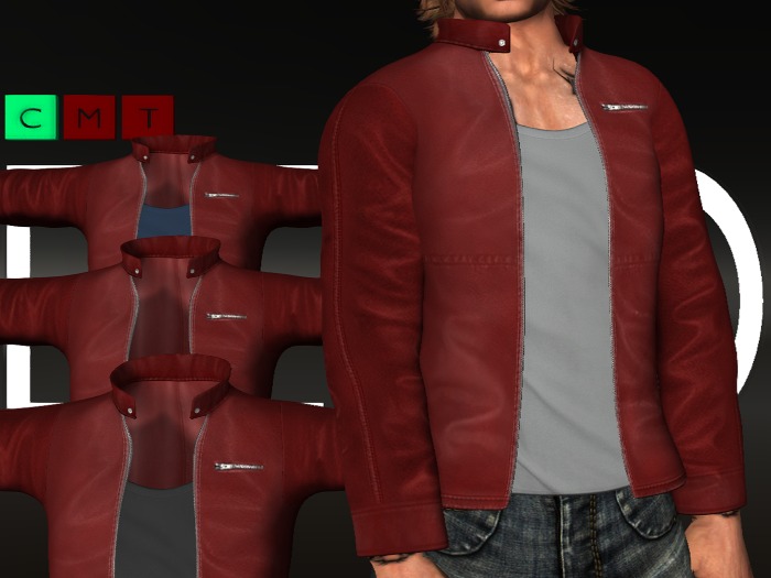 *S.D* - Mesh Red Leather Jacket with & without Tee in 9 Colors *DEMO Version*