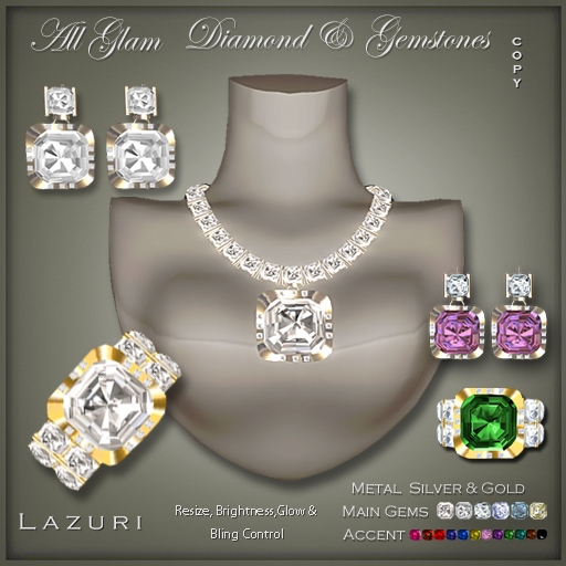 [< Lazuri >]  All Glam Diamond & Gemstones - Complete Set