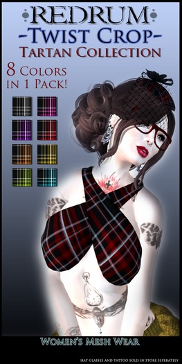 +REDRUM+ Twist Crop Tartan