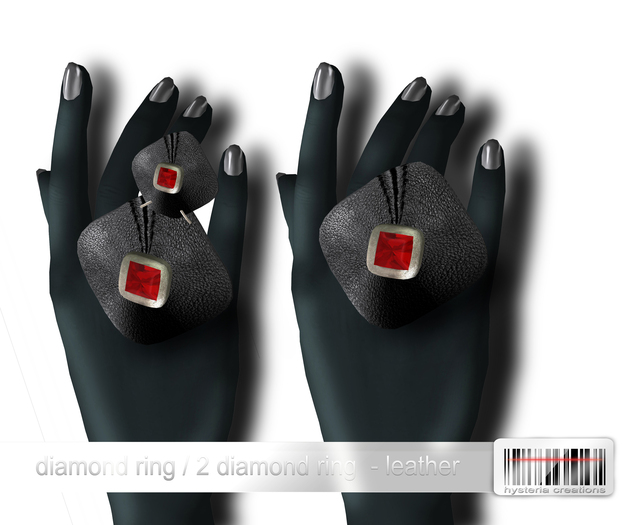 *HC* Diamond ring - leather black