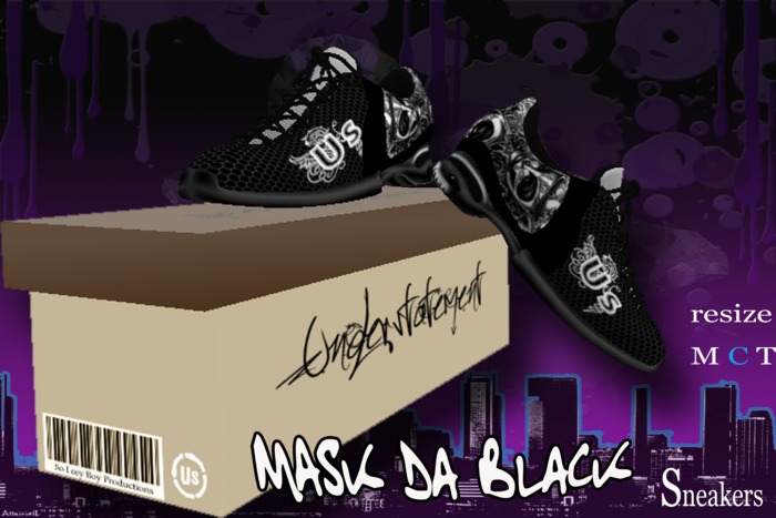 ....:Us:...Understatement Mask Da Black Sneakers Boxed
