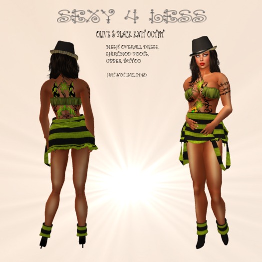 OLIVE & BLACK KNIT OUTFIT