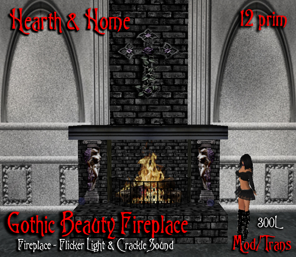 ~H&H~ Gothic Beauty Fireplace - Purple