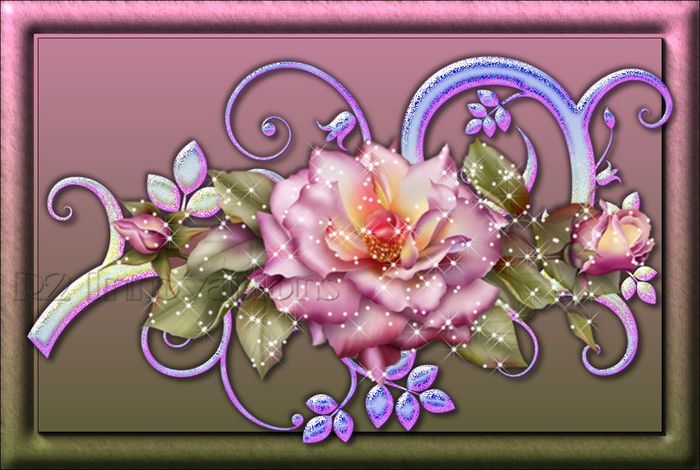 Rose & Green Framed Roses