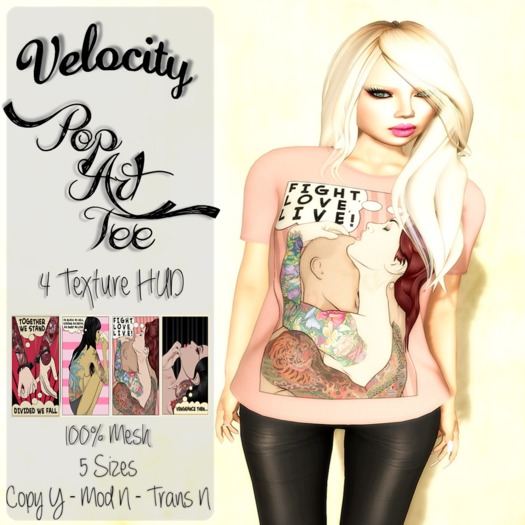 VELOCITY Pop Art Tee with 4 Texture HUD