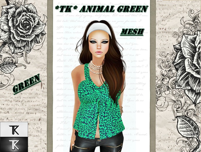 *TK* TOP ANIMAL GREEN  