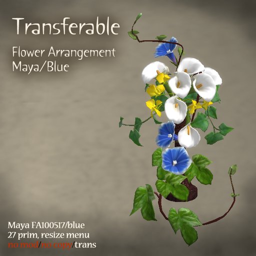 flower arrangement Maya/blue *27 prims*