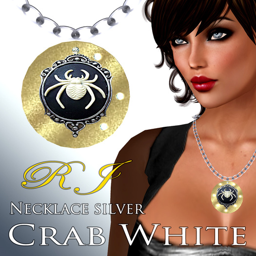 Necklace Silver Crab White MKT