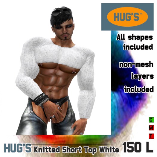 HUG'S Knitted Short Top WHITE