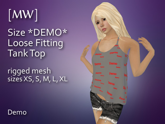 [MW]  Mesh Loose Fitting Tank Top Size DEMO