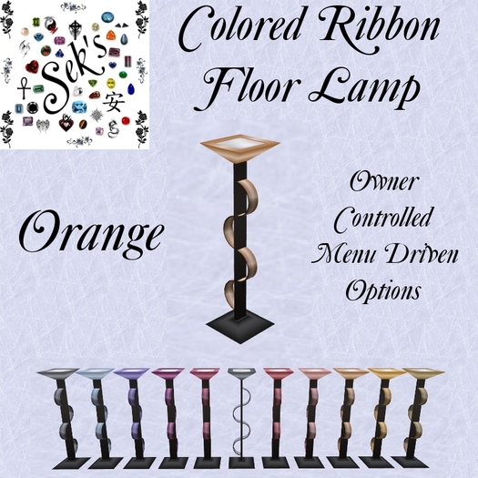 Sek's Colored Ribbon Floor Lamp - Orange