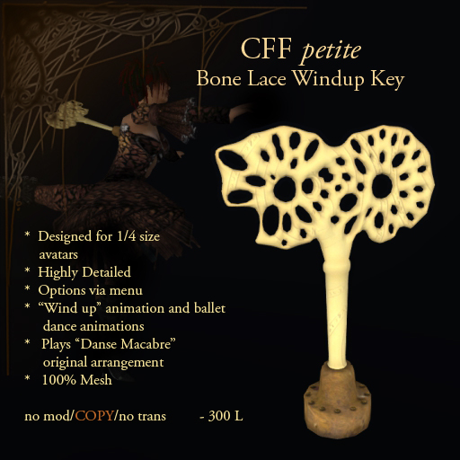 CFF petite Bone Lace Windup Key