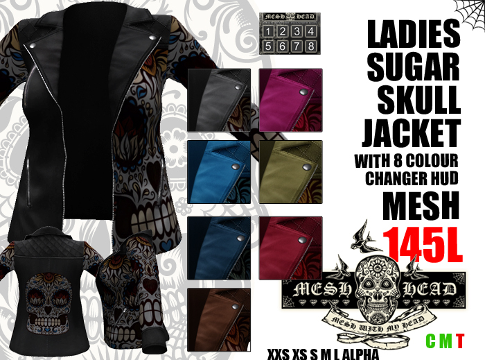 Mesh Head - Sugar Skull Jacket - All Sizes