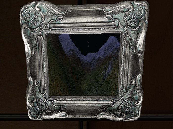 night time montain framed