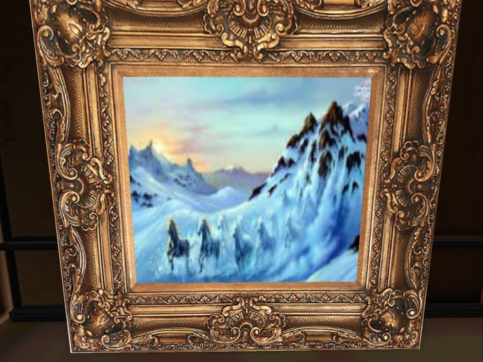 winter horses framed