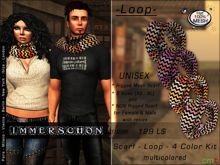 BodyCult MESH Scarf Loop - 4 Color Kit multicol..