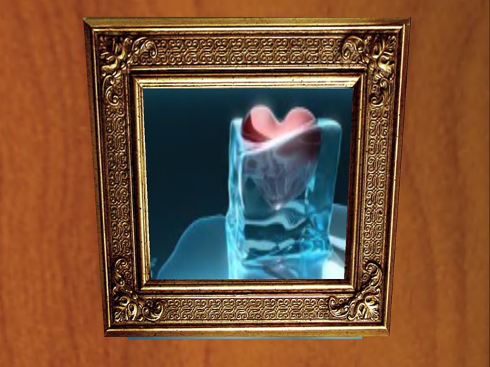 ice cubed heart framed