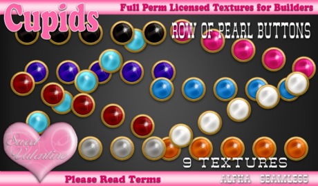 Second Life Marketplace - *Cupids Textures * 9 ROW OF PEARL BUTTONS ...