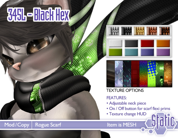 ::Static:: Rogue Scarf - Black Hex