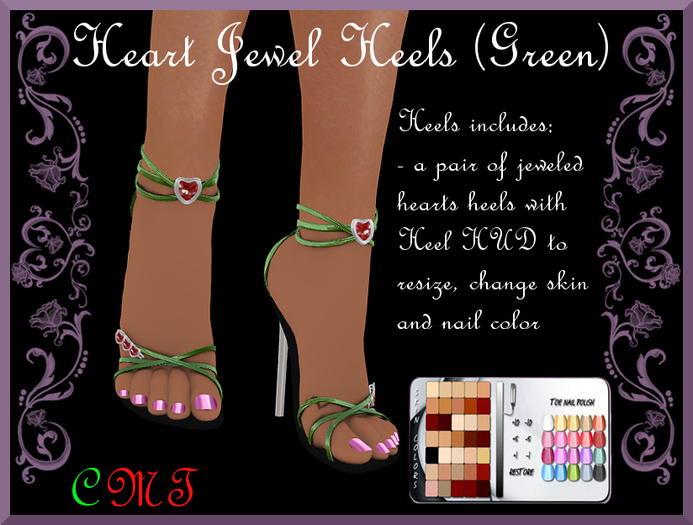 ~SPC~ Heart Jewel Heels - Green