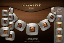 EarthStones Maxine Necklace & Earrings - Amber (BOX)