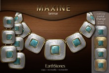 EarthStones Maxine Necklace & Earrings - Larimar (BOX)