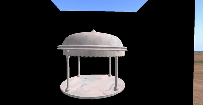 White Gazebo With Rising Curtains
