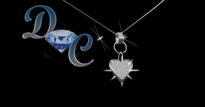 Silver Diamond Heart Pendant Necklace 