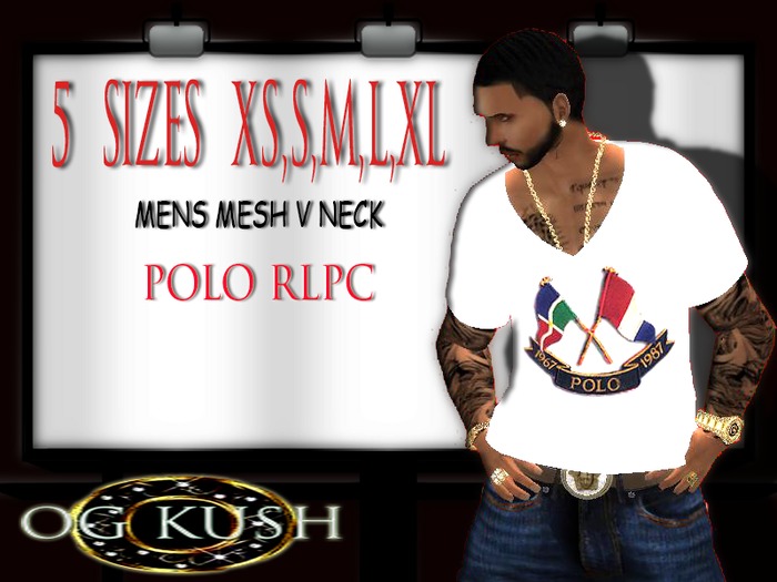 {OG KUSH}-Polo Sails V Neck-White