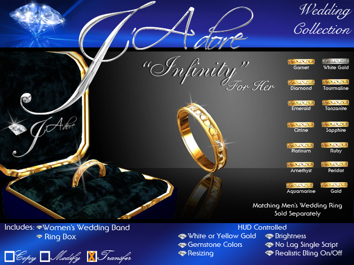 !J'Adore! "Infinity" Full Wedding Set (All Rings)