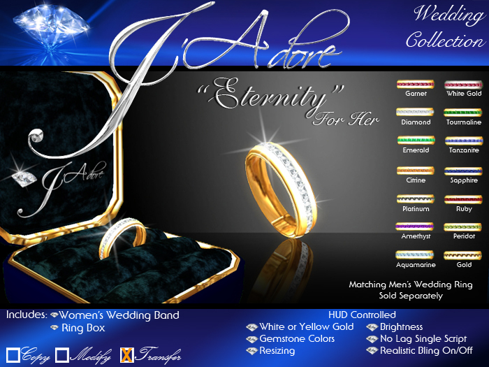 !J'Adore! "Infinity" Full Wedding Set (All Rings)