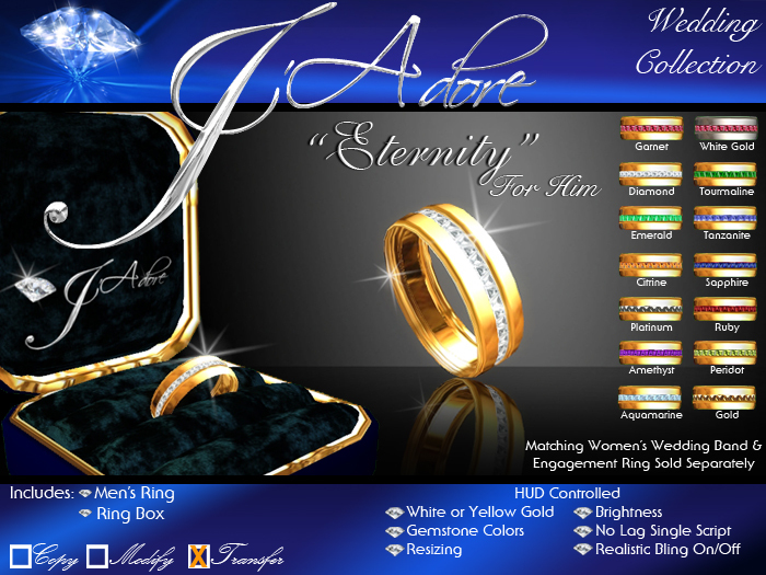 !J'Adore! "Eternity" Full Wedding Set (All Rings)