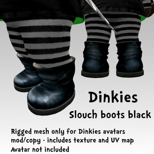 Dinkies rigged slouch boots black v1.1 (boxed)