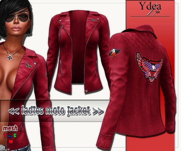 *Ydea* Ladies Moto Jacket Red