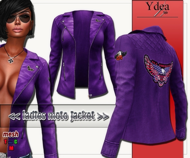 *Ydea* Ladies Moto Jacket Purple