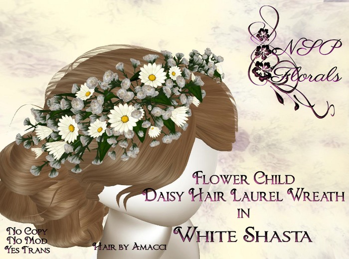 NSP Flower Child Daisy Hair Wreath White S boxed